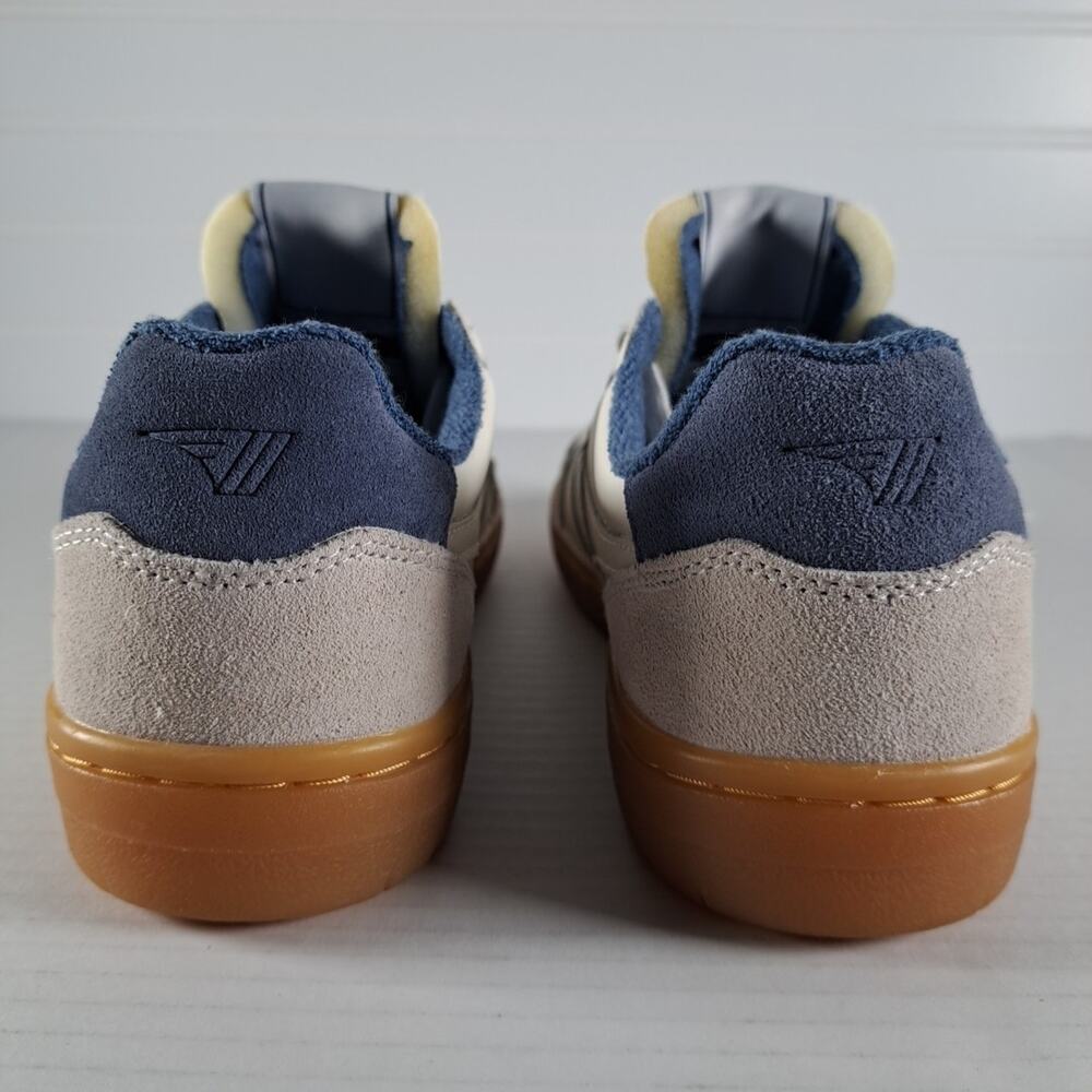 Gola Eagle 86 Sneakers Shoes Womens 7 White Blue Leather Suede Gum Sole CLB572 - Picture 10 of 13